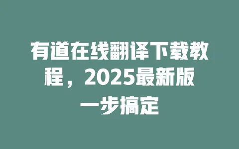 有道在线翻译下载教程,2025最新版一步搞定 一