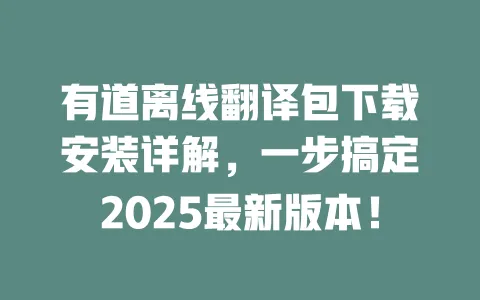 有道离线翻译包下载安装详解，一步搞定2025最新版本！ 一