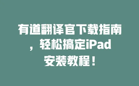 有道翻译官下载指南,轻松搞定iPad安装教程! 一